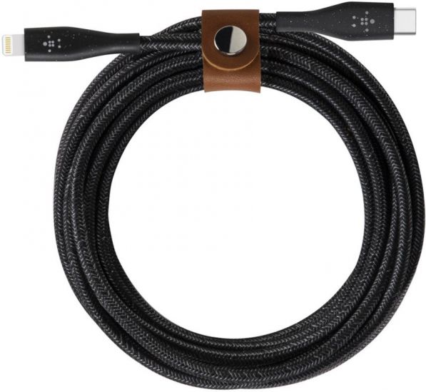 Кабель Belkin DuraTek Plus USB-C - Lightning, 1.2m, black