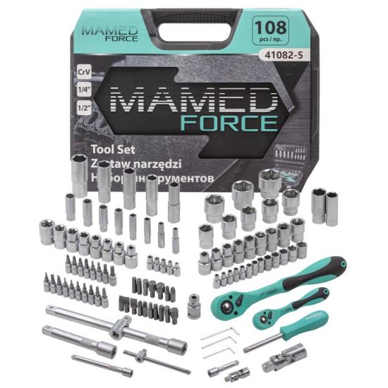 Набор инструментов PROFI 108пр. 1/4",1/2"(6гр)(4-32мм) MAMEDFORCE MF-41082-5 54627