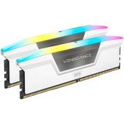 Corsair DDR5, 5600MT/s 32GB 2x16GB DIMM, Unbuffered, 40-40-40-77, XMP 3.0, VENGEANCE RGB DDR5 Heatspreader, RGB LED, 1.25V, White