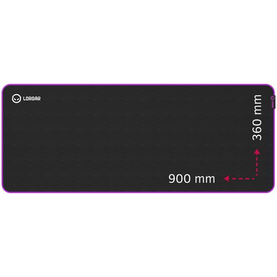 Lorgar Main 319, Gaming mouse pad, High-speed surface, Purple anti-slip rubber base, size: 900mm x 360mm x 3mm, weight 0.6kg Lorgar Main 319, Gaming mouse pad, High-speed surface, Purple anti-slip rubber base, size: 900mm x 360mm x 3mm, weight 0.6kg