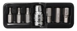 Набор бит HEX с битодержателем,7 предметов 1/2"(L:30мм;4, 5, 6, 8,10,12мм), в ложементе ROCKFORCE RF-4075(Биты 7 предметов) 27216