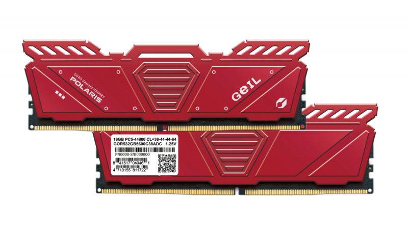 Оперативная память 32GB Kit (2x16GB) GEIL POLARIS 6000Mhz DDR5 PC5-48000 38-40-40-82 1.25V GOR532GB6000C38BDC Red