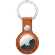 AirTag Leather Key Ring - Saddle Brown