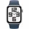 Apple Watch SE GPS 44mm Silver Aluminium Case with Storm Blue Sport Band - M/L,Model A2723