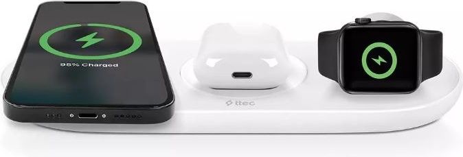 ttec SmartCharger Air+ iPhone+Apple Watch+AirPods Wireless Speed Charging Station and PD 20W Charger