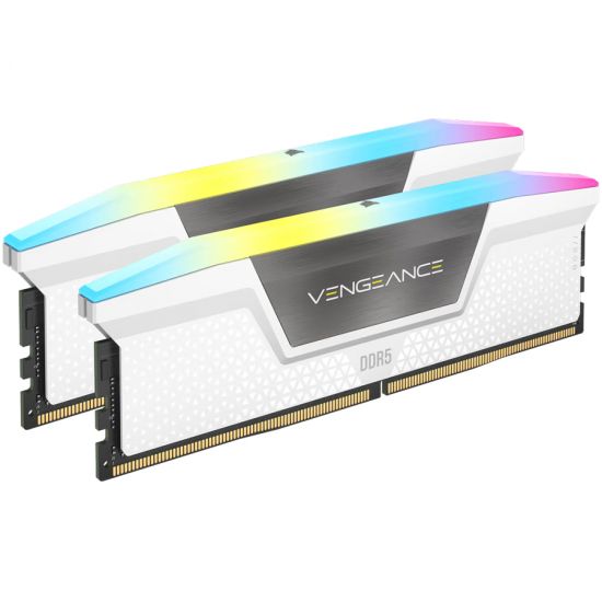 DDR5, 6400MT/s 32GB 2x16GB DIMM, Unbuffered, 36-48-48-104, Std PMIC, XMP 3.0, VENGEANCE RGB DDR5 White Heatspreader, Black PCB, 1.4V EAN: 0840006671282