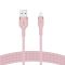 Кабель Belkin USB-A - Lightning BRAIDED SILICONE 1m Pink