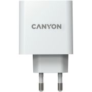 CANYON H-65, GAN 65W charger  Input:  100V-240V Output: 5.0V3.0A /9.0V3.0A /12.0V-3.0A/ 15.0V-3.0A /20.0V3.25A , Eu plug, Over- Voltage ,  over-heated, over-current and short circuit protection Compliant with CE RoHs,ERP. Size: 53*53*29mm, 110g, Whit