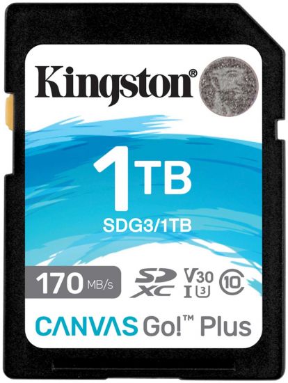 Карта памяти SD, Kingston Canvas Go! Plus, 1TB, SDG3/1TB, Class 10, UHS-I, R170/W90