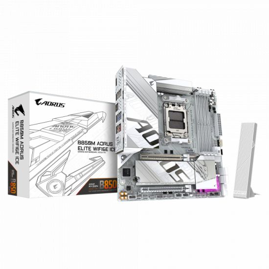 Сист.плата Gigabyte B850M A ELT WF6E ICE 1.0, B850, AM5, 4xDDR5, 2xPCI-E x16, M2, SATA, DP, fHDMI, Wi-Fi 6E, BOX