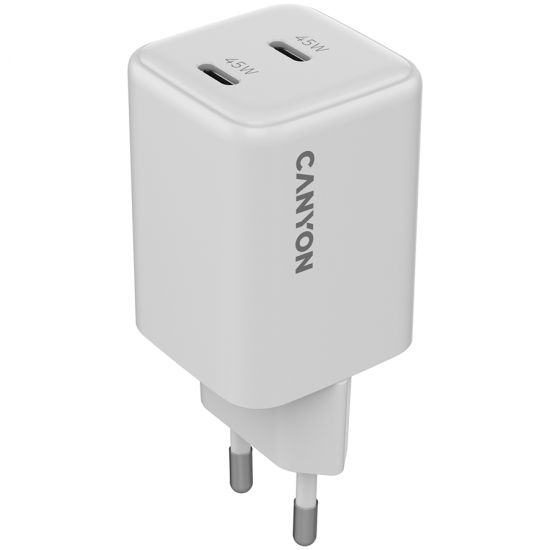 CANYON charger CU45CC GaN 45W 2xPD EU White CANYON charger CU45CC GaN 45W 2xPD EU White