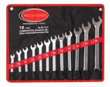 Набор ключей комбинированных 12 предметов на полотне (8, 10-17, 19, 22, 24мм) ROCKFORCE RF-5121 906