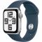 Apple Watch SE GPS 40mm Silver Aluminium Case with Storm Blue Sport Band - S/M,Model A2722