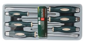 Набор отверток силовых магнитных "Profi" S2, 6 предметов (PH:2x100, 3x150мм; SL 5.5х125, 6.5х150, 10х200, 12х200мм)в лотке ROCKFORCE RF-2069 3711