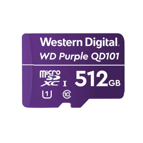 Карта памяти для видеонаблюдения 512GB Western Digital Purple MicroSDHC Class 10 WDD512G1P0C