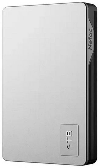 Внешний жесткий диск 2Tb, Netac K338, USB 3.0, Silver+Grey, Aluminium Alloy, Plastic Housing