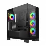 Кейс M540-BA, Panoramic ATX Mid Tower, ATX(BTF), M-ATX, Mini-ITX, USB3.0 x 2, Type-C, TG, Black