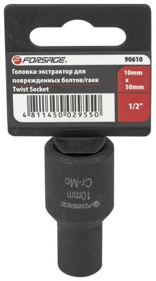 Головка-экстрактор для поврежденных болтов/гаек 10ммх50мм, 1/2" Forsage F-90610 16919