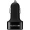 CANYON C-06 Universal 3xUSB car adapter, Input 12V-24V, Output 5V-3.1A, black rubber coating black metal ring (side with USB is in plastic), 66*35.2*25.1mm, 0.025kg