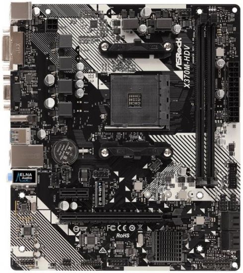 Материнская плата ASRock X370M-HDV R4.0 AM4 2xDDR4 4xSATA3 1xM.2 D-Sub DVI HDMI mATX