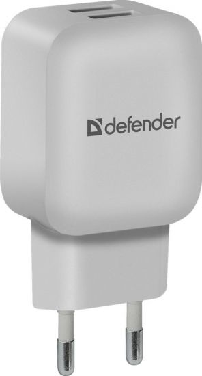 Зарядное устройство сетевое Defender EPA-13, 2xUSB, 5V/2.1А, белый