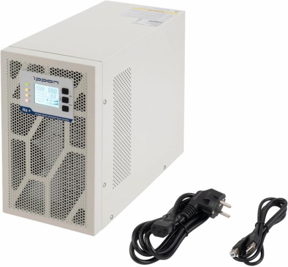 ИБП Ippon Na+ TAE 2000 2000W/Tower online/батарея 12V 4,8Ah*6/USB-B /RS-232/EPO/4 euro роз/ЖК-дисплей/поддержка SNMP/Бел