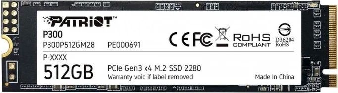Накопитель SSD M.2 NVME Patriot  512GB P300 2280 <R/W 1700/1200>