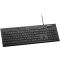 CANYON Multimedia wired keyboard, 104 keys, slim and brushed finish design, white backlight, chocolate key caps, RU layout (black), cable length 1.5m, 450*154*22.3mm, 0.53kg