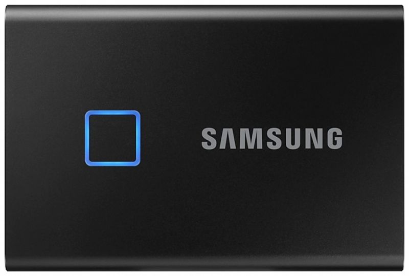 Внешний SSD 2000Gb Samsung  T7 Touch USB 3.2 Gen.2 (10 Гбит/c) Аппаратное AES 256-битное шифрование, Сенсорная защита доступа по отпечатку пальца, Цвет: Черный MU-PC2T0K/WW