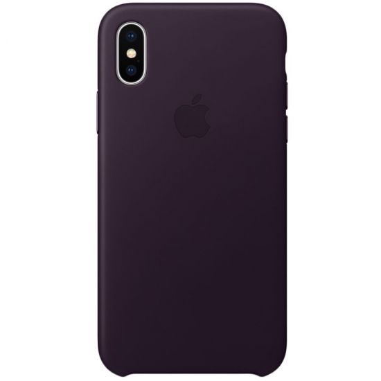 iPhone X Leather Case - Dark Aubergine