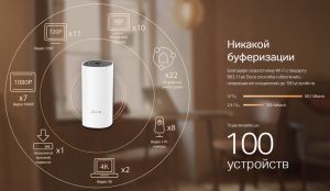 Домашняя Mesh Wi-Fi система GbE AC1200 Tp-Link Deco M4 (1 устройство)