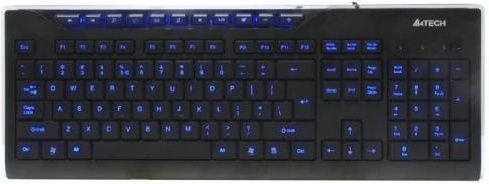 Клавиатура A4tech KD-800L USB, BLUE LED-подсветка клавиш, 10 мультимедийных клавиш