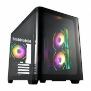 Корпус FSP S380-BA, Mid-Tower, M-ATX, Mini-ITX,USB 3.2 Gen 1 Type-A,USB 3.2 Gen 1 Type-C,ARGB вентиляторы,3x120мм,черный