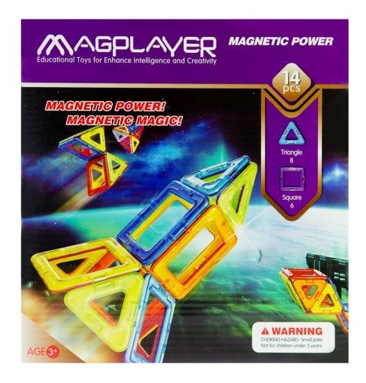 Конструктор Magplayer магнитный набор 14 эл.