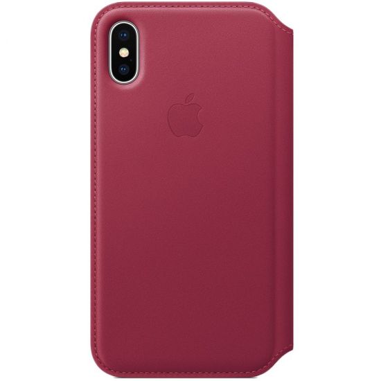 iPhone X Leather Folio - Berry