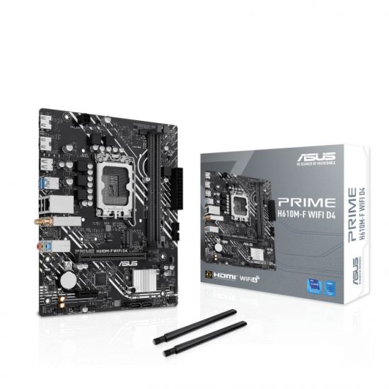 Сист.плата ASUS PRIME H610M-F WIFI, H610,  1700, 2xDDR5, PCI-E x16, PCI-E x1, M2, 2xSATA,  2xHDMI, WIFI6, BOX