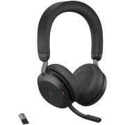 JABRA EVOLVE2 75, Link380a MS Stereo Black, EVOLVE2 75 headset Black MS, Link 380 BT adapter USB-A MS,1.2m USB-C to USB-A cable, carry pouch, warranty and warning (safety leaflets)