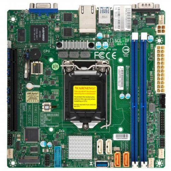 Серверная материнская плата SuperMicro MBD X11SCL IF O, 1.Single socket H4 (LGA 1151), 2x 1GbE LAN with Intel i210 AT, 5.4 SATA3 (6Gbps); RAID 0, 1, 5, 10.