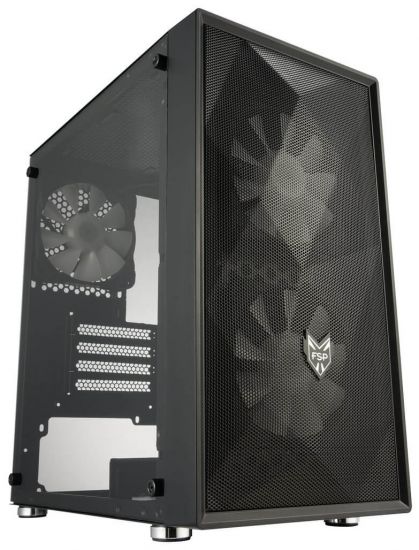 Компьютерный корпус FSP CST130 Basic(Black), Без БП, 1xUSB3.0/2xUSB2.0, 3xFAN120, Glass, Black, mATX