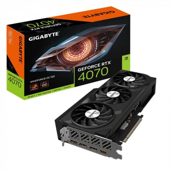 Видеокарта Gigabyte GV-N5070WF3OC-12GD, RTX5070, 12Gb GDDR7, 192 bit, DP, HDMI, BOX