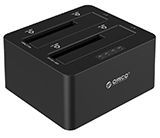 Док-станция HDD 2.5/3.5" ORICO 6629US3-C-V1-EU-BK-BP <USB3.0, SATA III, кабель 1м, 12V3A, 20TB, 132*117.5*65mm, BLACK>