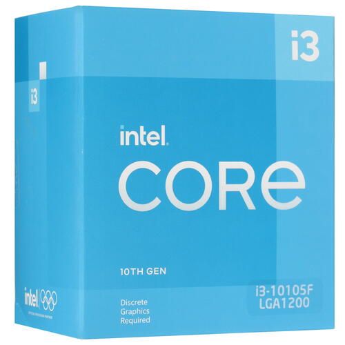 CPU Intel Core i3-10105F 3,7GHz (4,4GHz) 6Mb 4/8 Core Comet Lake 65W FCLGA1200 BOX (BX8070110105F)