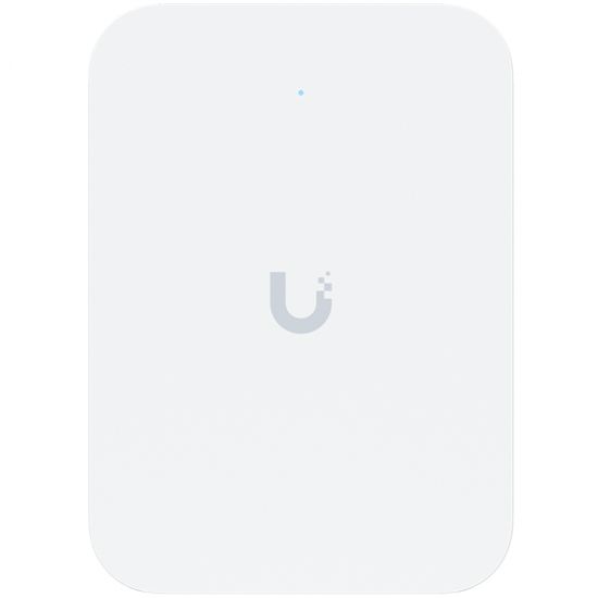 Ubiquiti UniFin U70IW Wall mounted WiFi 7 AP with 4 spatial streams and an integreated 2.5GbE PoE switch desined for hospitality enviorments