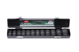 Набор головок ударных, 12 предметов, 1/2" 6гр.(10,12,13,14,15,16,17,18,19,21,22,24мм),в метал. кейсе ROCKFORCE RF-4129MPB 16276