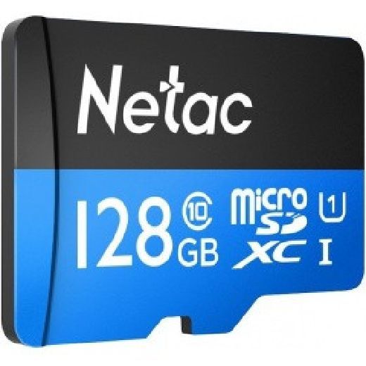 Карта памяти MicroSD 128GB Class 10 U1 Netac P500STN с адаптером SD
