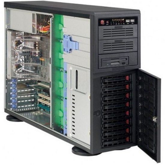 Supermicro Chassis CSE-743TQ-1200B-SQ, 4U / Tower, SATA/SAS (SES2), 1200W PSU, Black