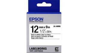 Лента Epson C53S654021 LK4WBN Стандартная лента 12мм, Бел./Черн., 9м