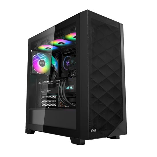 Корпус PCCooler C3D510 BK ARGB EATX/ATX/mATX/ITX 2x3.5", 2x2.5", USB3.0, 2xUSB2.0,  3xFAN ARGB included, Black