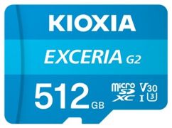 KIOXIA LMEX2L512GG2; 512GB microSD KIOXIA Exceria (gen 2) UHS I U3 V30 with adapter
