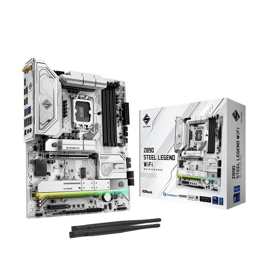 Материнская плата ASRock Z890 STEEL LEGEND WIFI LGA1700 4xDDR5 8xSATA 5xM.2 HDMI DP ATX